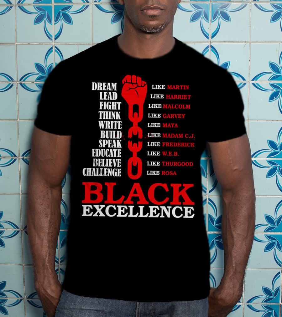 Dream Lead Fight Think Black Excellence Like Martin Like Rosa T-Shirt