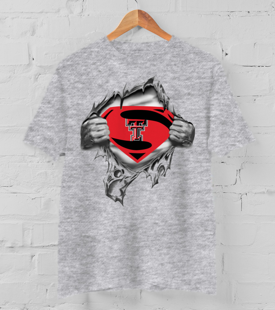 Texas Tech Double T Superman Logo Transformation T-Shirt