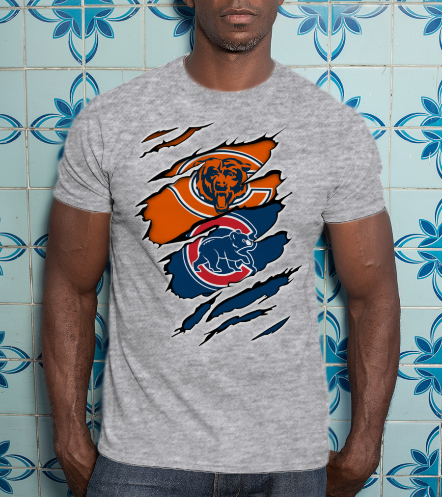 Chicago Bears Cubs Logo Mashup T-Shirt