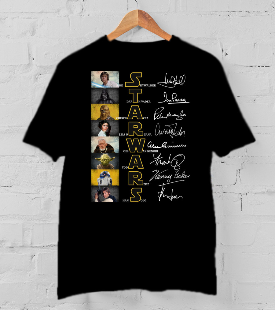 Star Wars Characters Iconic Names And Signatures T-Shirt