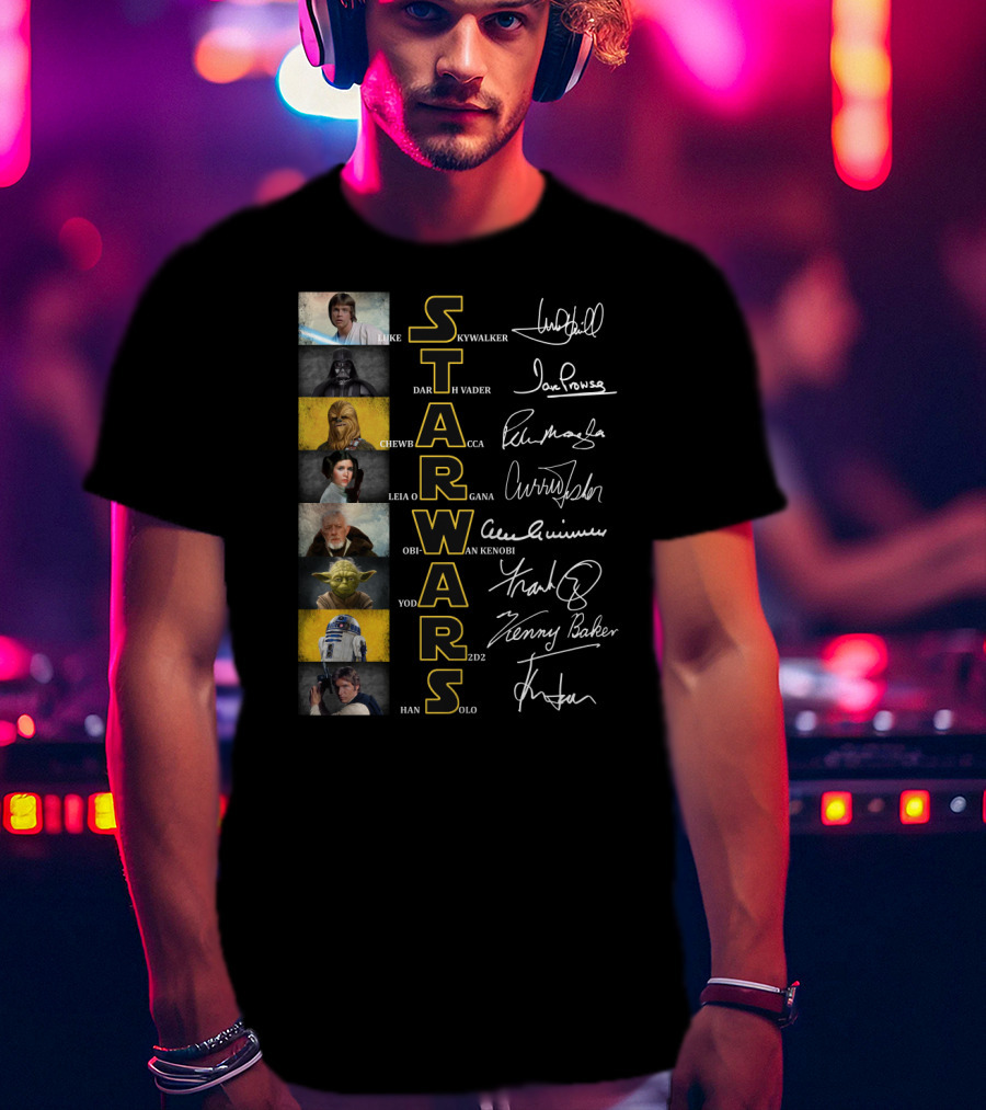 Star Wars Characters Iconic Names And Signatures T-Shirt