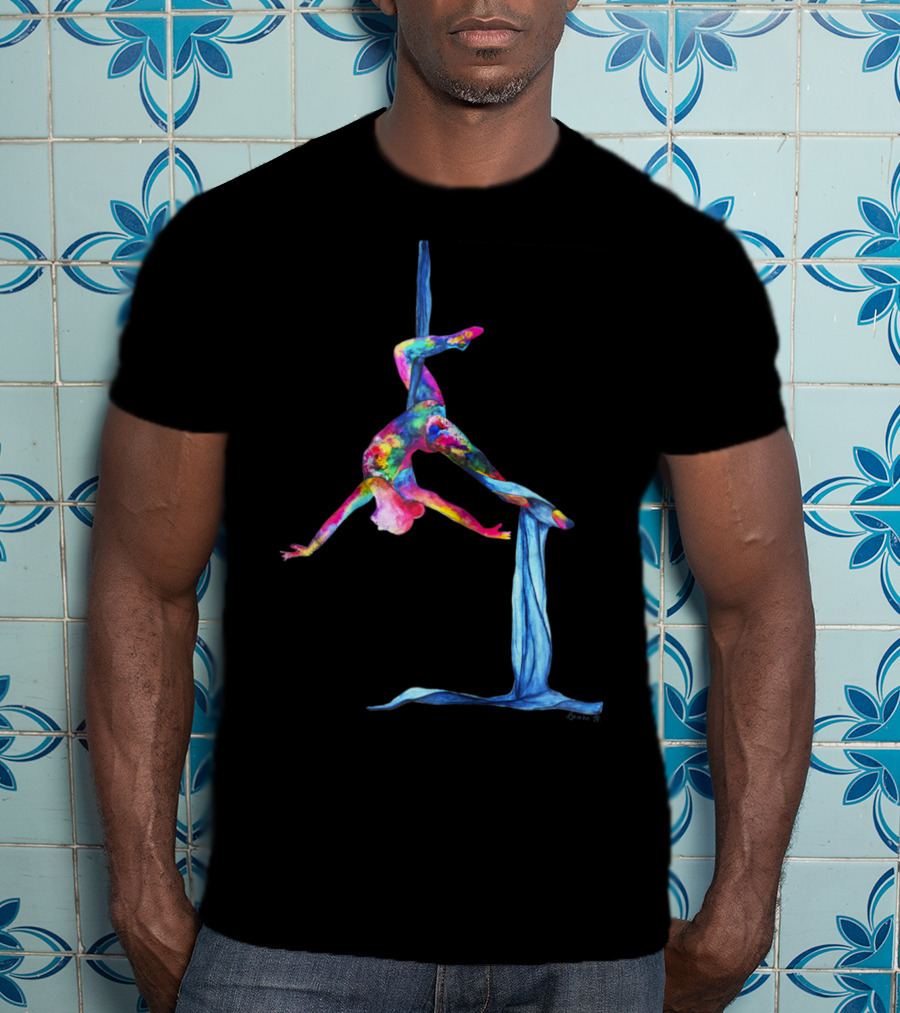 Aerial Silk Yoga Colorful Performance T-Shirt