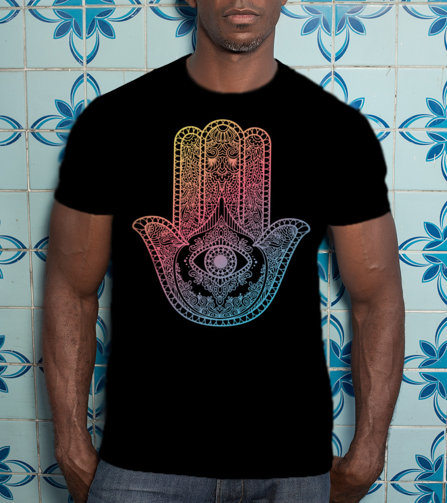 Buddhist Hamsa Hand Om Meditation Spiritual Yoga T-Shirt