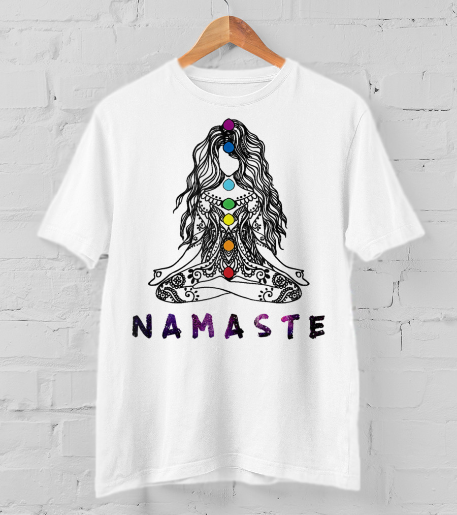Namaste Chakra Meditation Yoga Pose Spiritual Energy T-Shirt