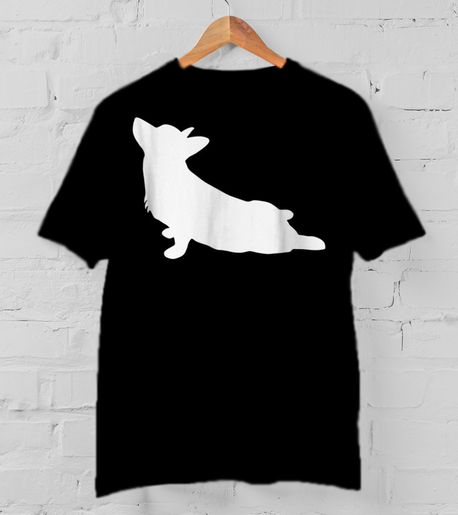 Corgi Yoga Silhouette Stretch Pose T-Shirt