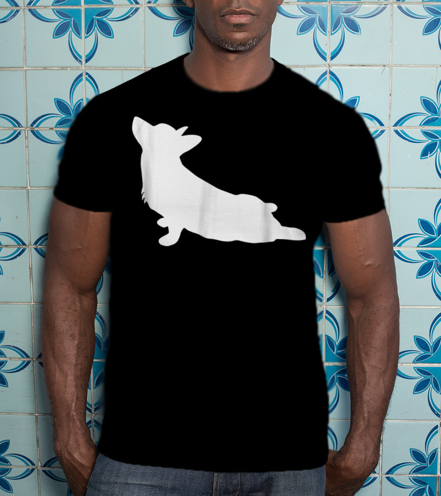 Corgi Yoga Silhouette Stretch Pose T-Shirt