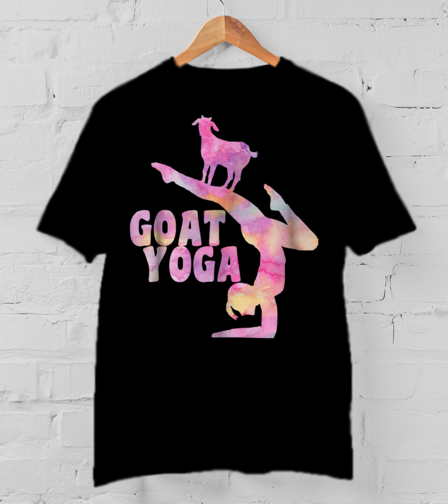 GOAT YOGA Yoga Pose With Cute Goat Watercolor T-Shirt