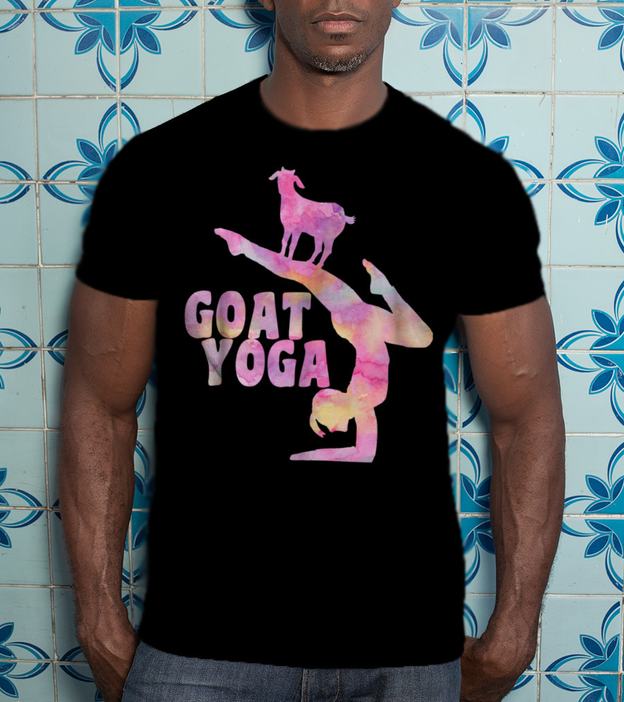 GOAT YOGA Yoga Pose With Cute Goat Watercolor T-Shirt