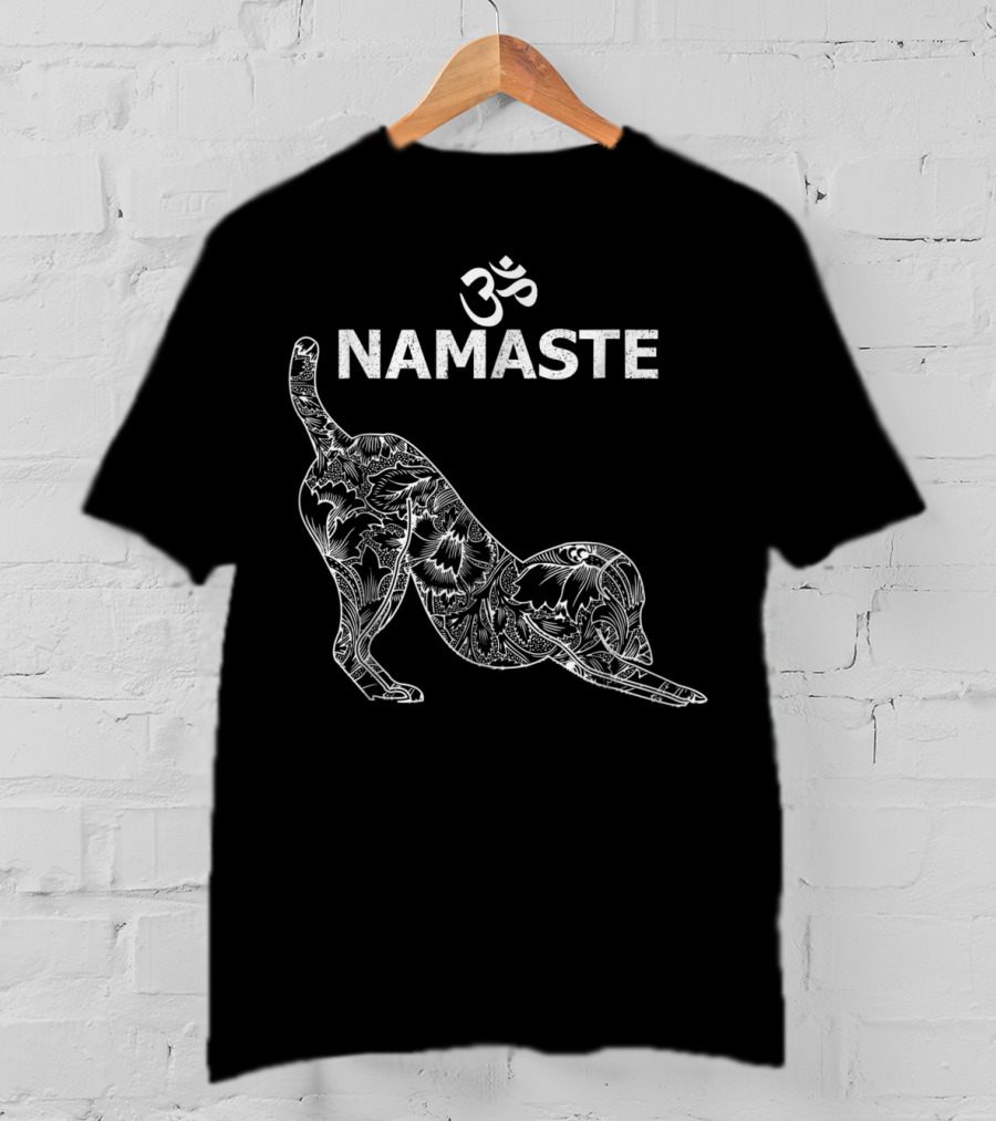 Namaste Om Dog Yoga Funny Namaste Om T-Shirt