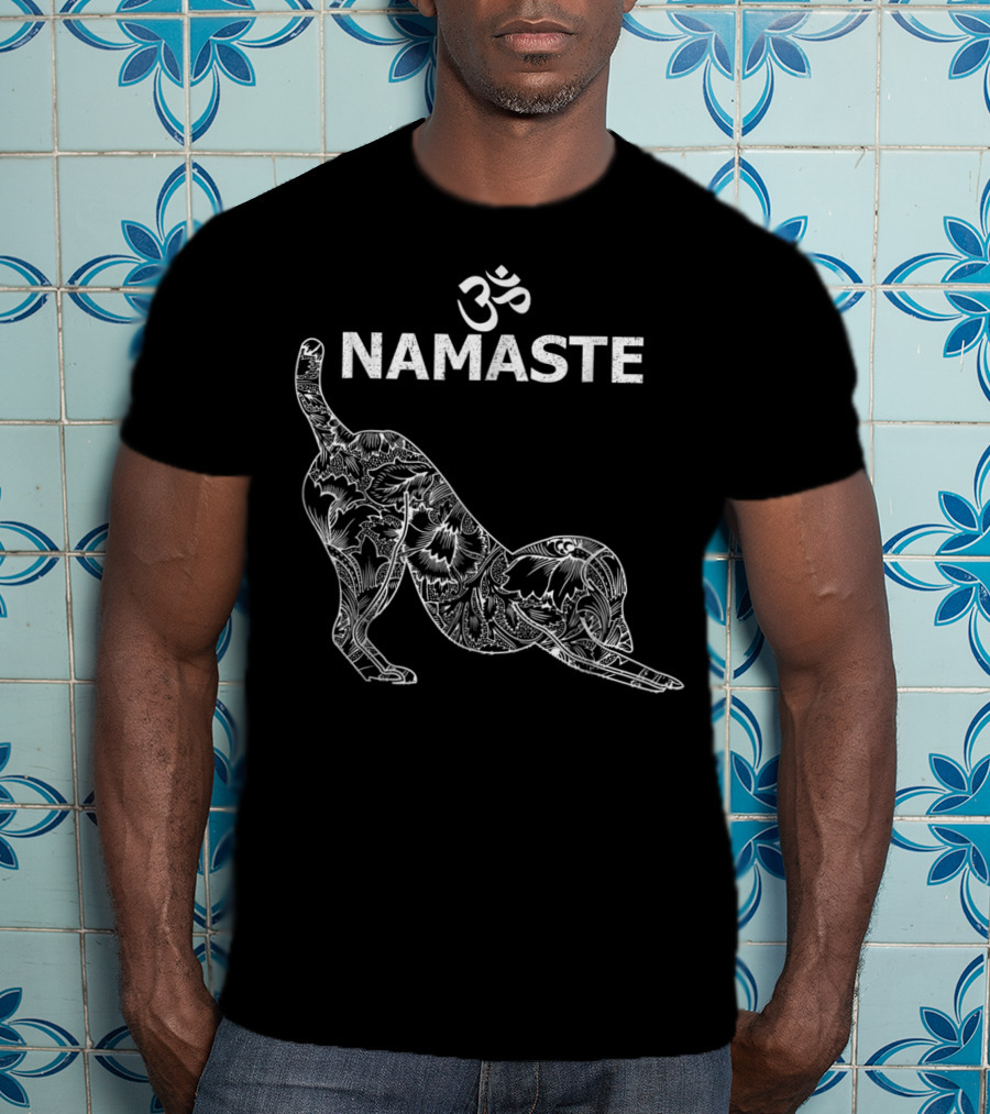 Namaste Om Dog Yoga Funny Namaste Om T-Shirt