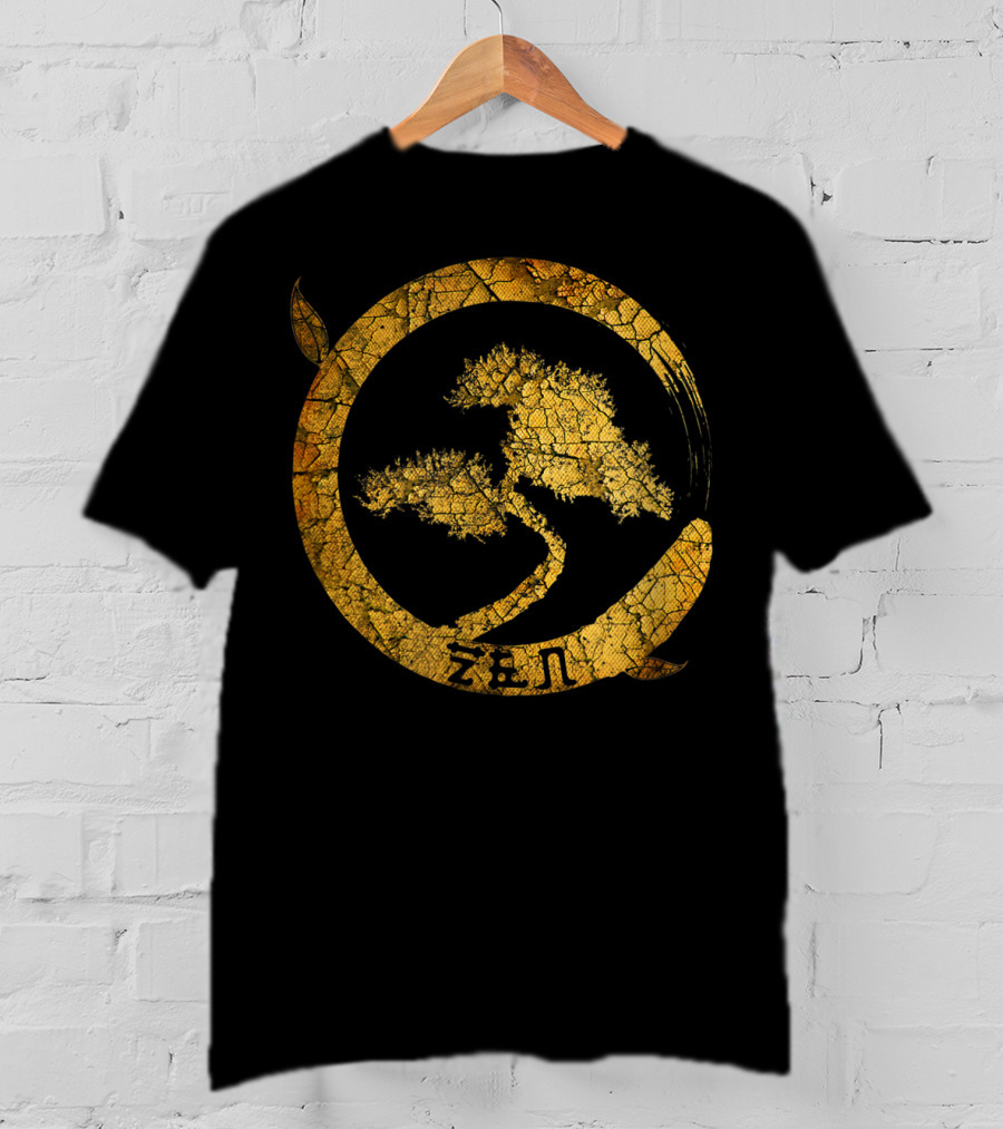 Zen Buddha Bonsai Peaceful Meditation Yoga Circle T-Shirt