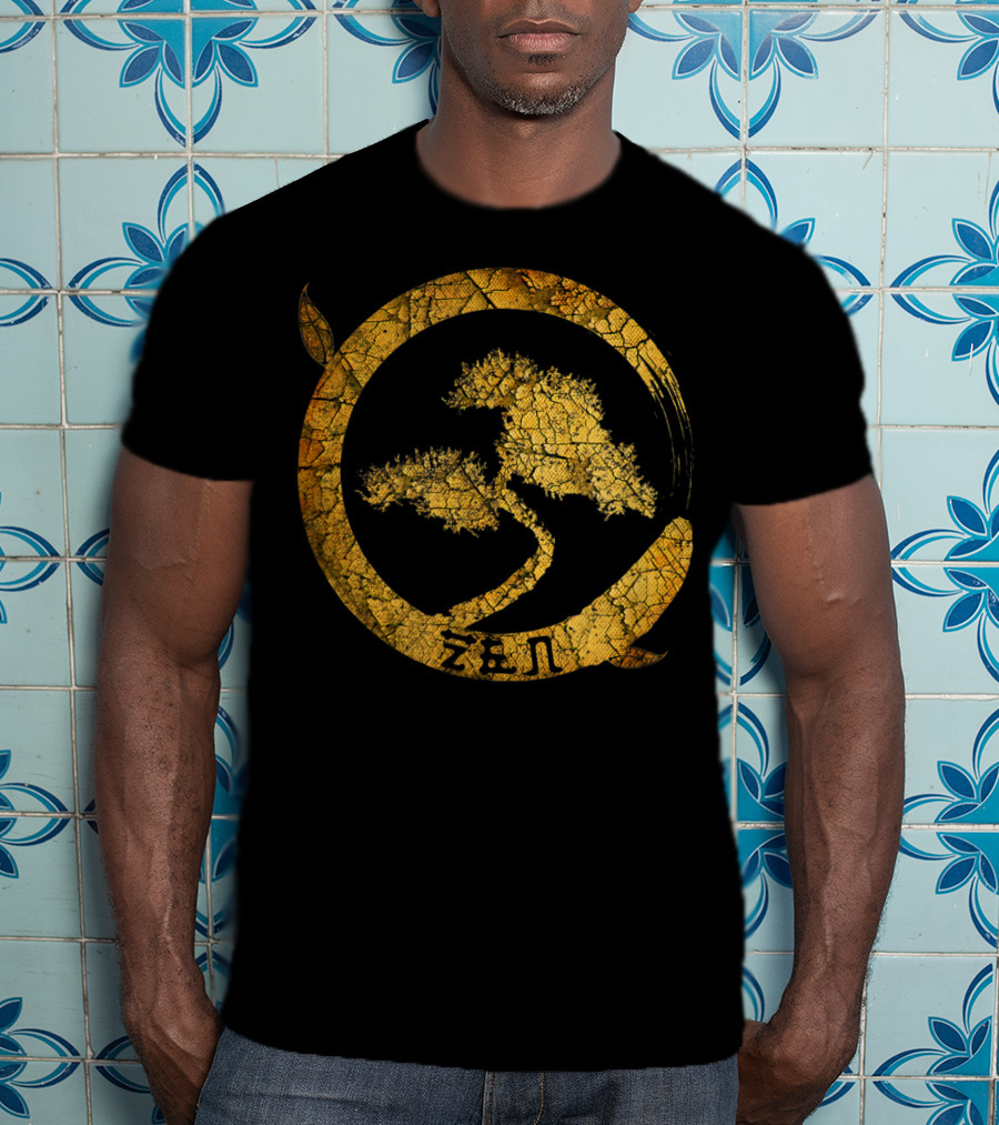 Zen Buddha Bonsai Peaceful Meditation Yoga Circle T-Shirt