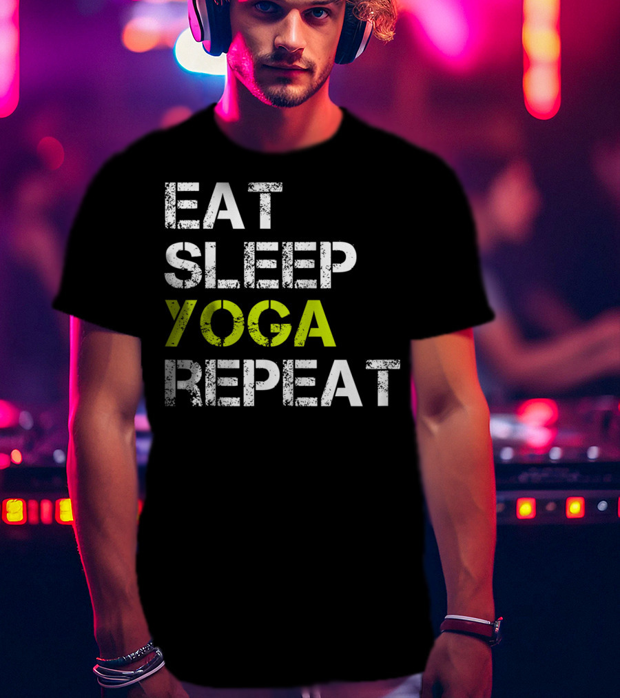 Eat Sleep Yoga Repeat Funny Yoga T-Shirt