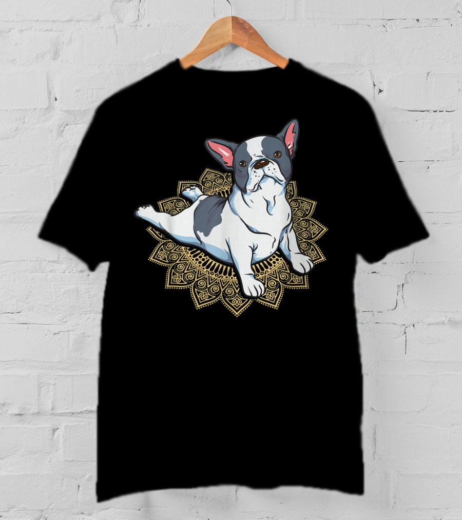 French Bulldog Yoga Frenchie Namaste Spiritual Mandala Pose T-Shirt