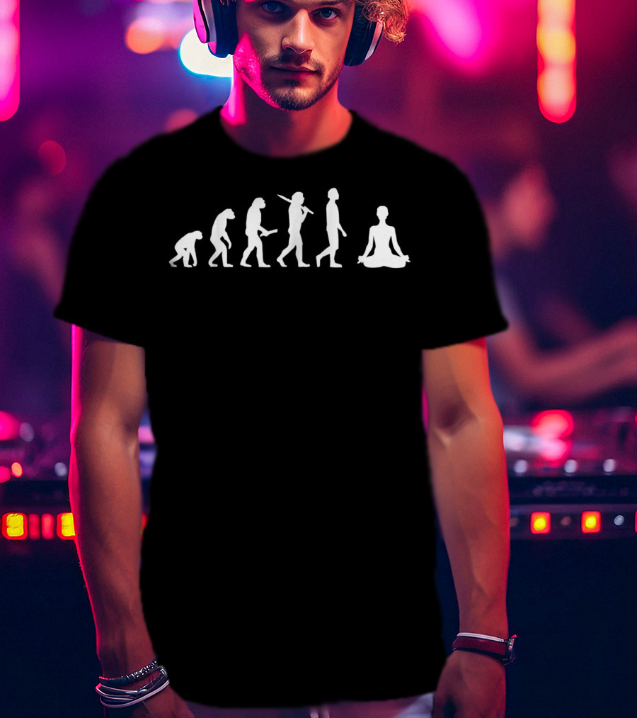 Funny Yoga Evolution For Yogis Meditation Pose T-Shirt