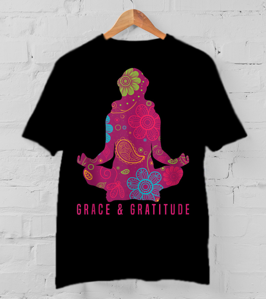 Grace And Gratitude Colorful Meditation T-Shirt