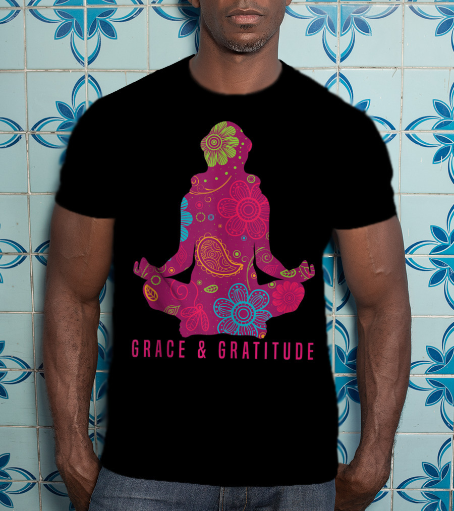 Grace And Gratitude Colorful Meditation T-Shirt