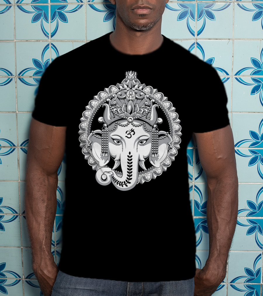 Ganesh Elephant Om Symbol Hindu Yoga Meditation T-Shirt