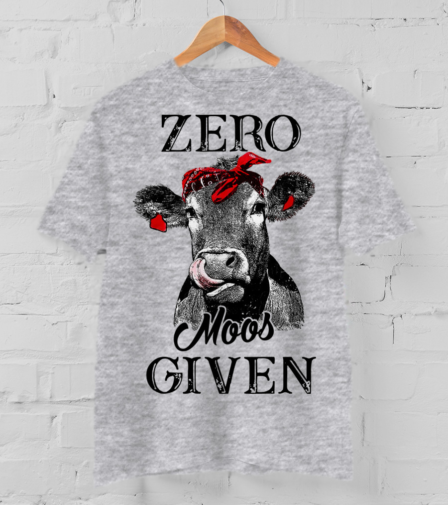 Zero Moos Given Cow Bandana Red Ear Tag T-Shirt