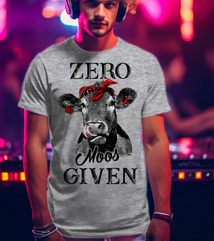 Zero Moos Given Cow Bandana Red Ear Tag T-Shirt