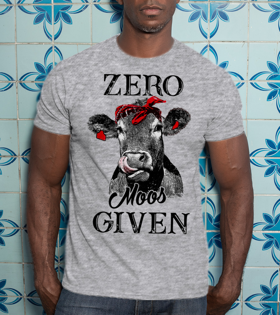 Zero Moos Given Cow Bandana Red Ear Tag T-Shirt