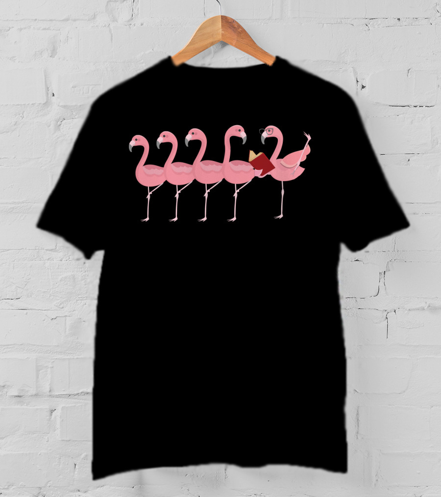 Teacher Flamingo Reading To Class Of Flamingos T-Shirt