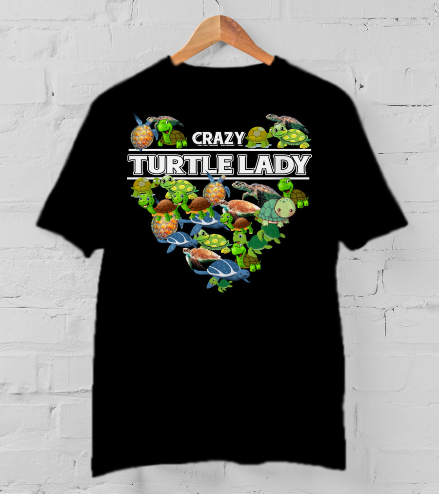 Crazy Turtle Lady Heartful Collection T-Shirt