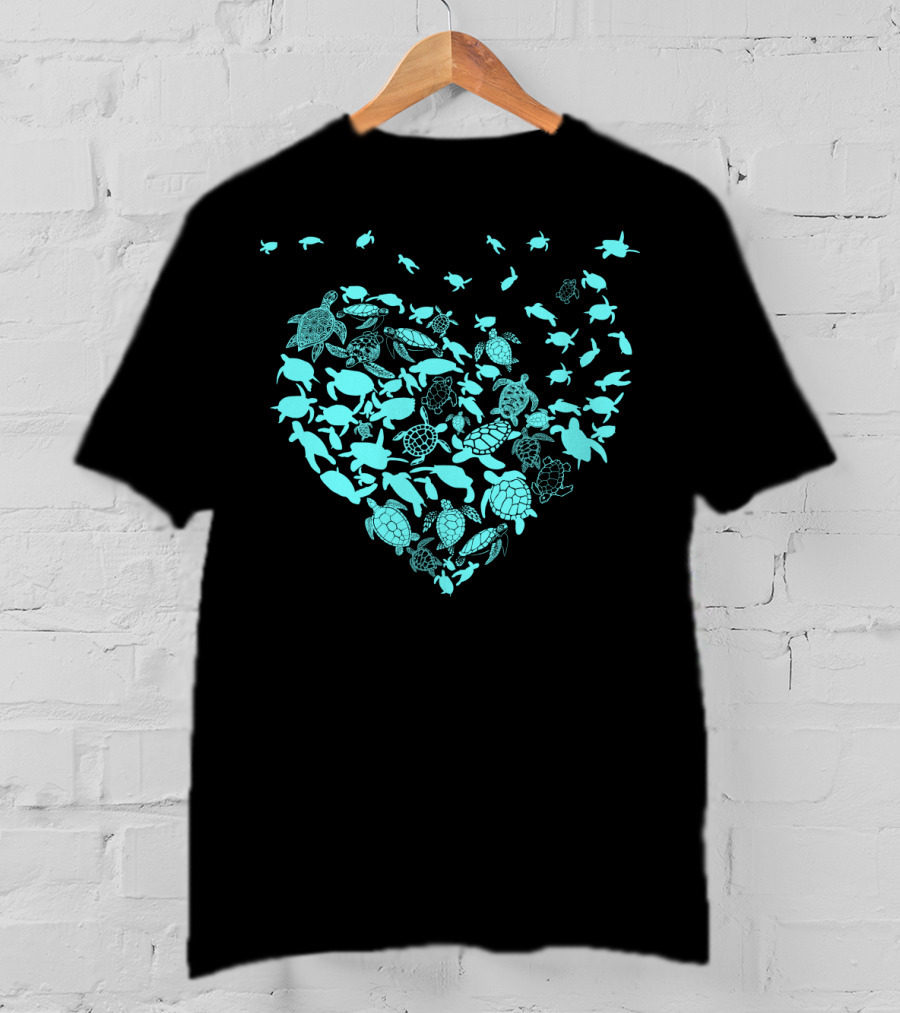 Turtles Heart Shape Ocean Love T-Shirt