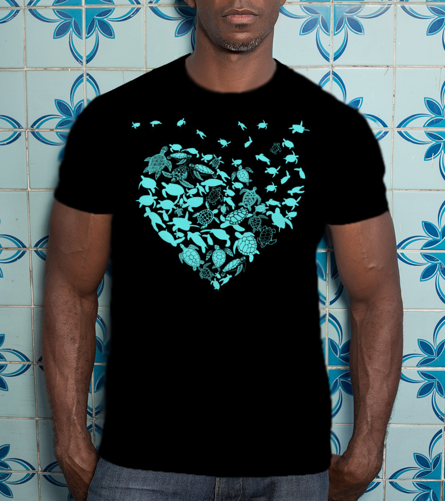 Turtles Heart Shape Ocean Love T-Shirt