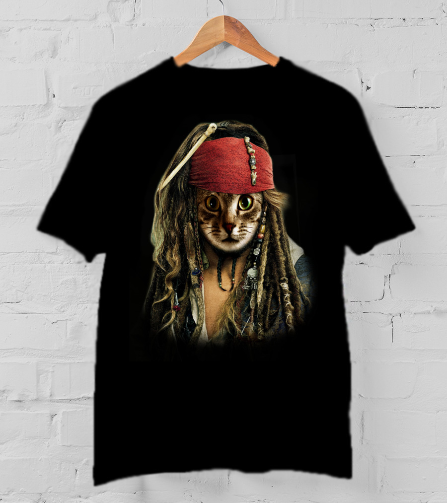 Cat Pirate Captain Feline Buccaneer T-Shirt