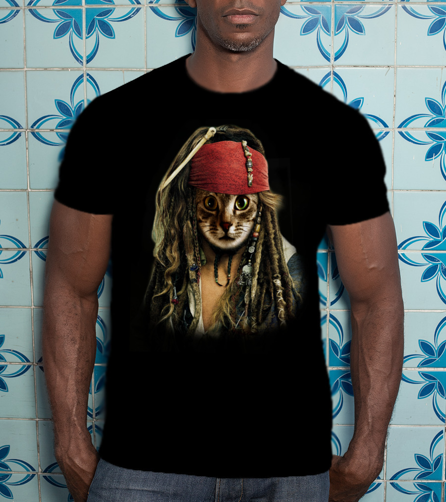 Cat Pirate Captain Feline Buccaneer T-Shirt