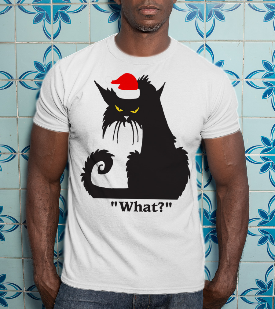 What Cat With Santa Hat T-Shirt
