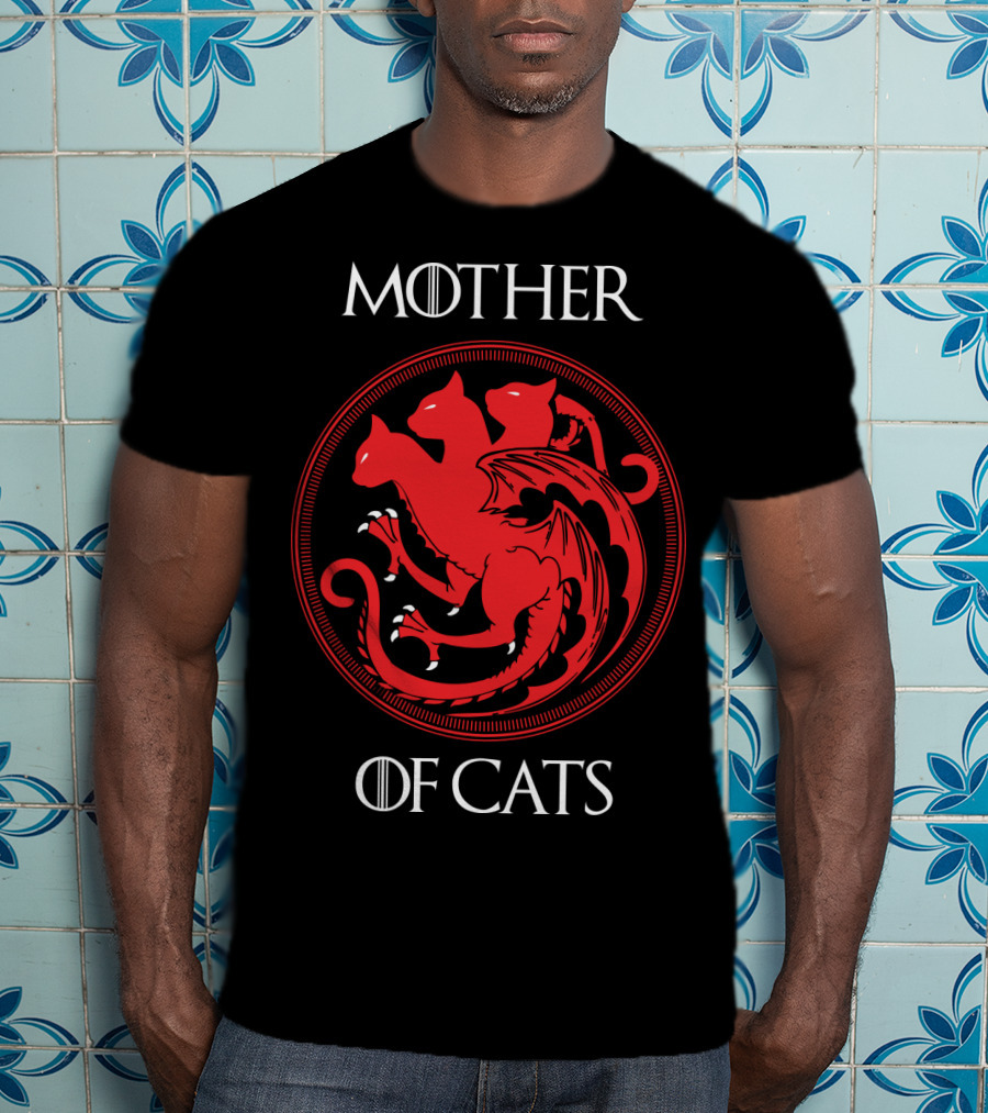 Mother Of Cats Three-Headed Red Dragon Sigil T-Shirt
