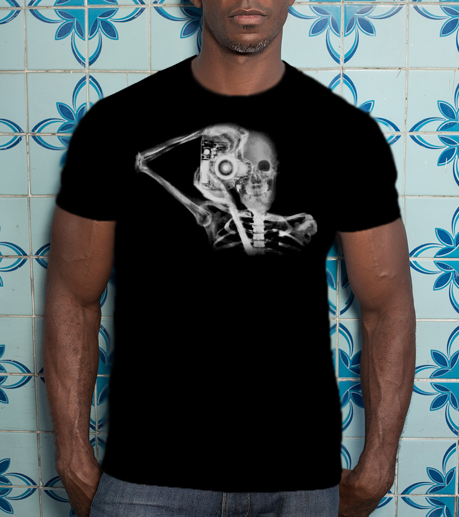 Photography X Ray Skeleton Holding Camera T-Shirt
