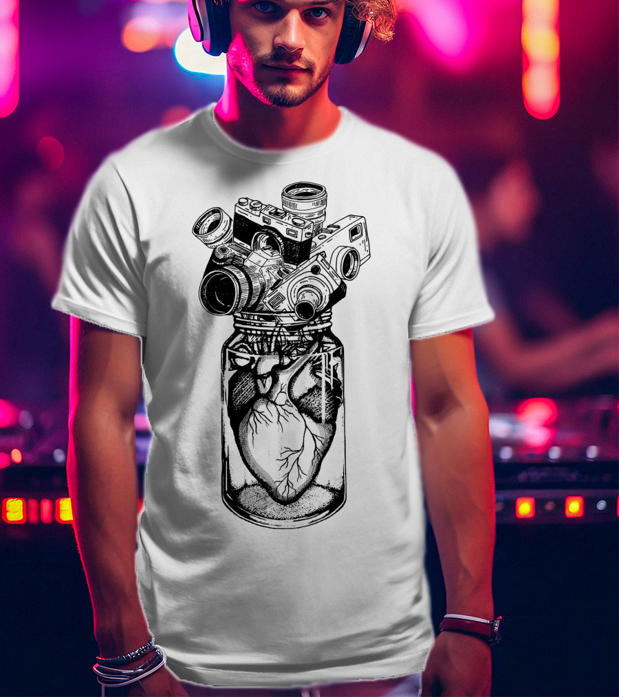 Camera Heart Jar Collection T-Shirt