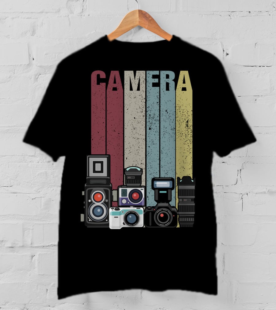 Camera Vintage Photography Equipment Retro Style Valentine's Day Gift T-Shirt