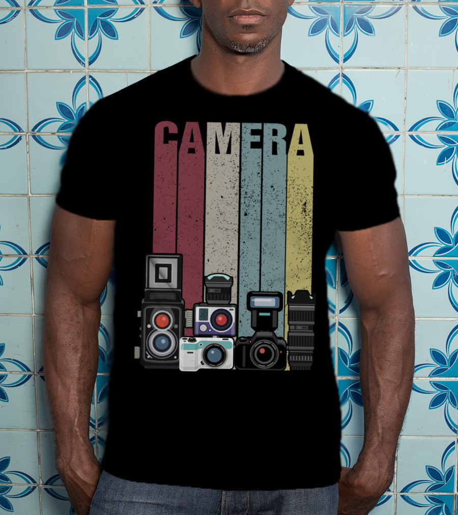 Camera Vintage Photography Equipment Retro Style Valentine's Day Gift T-Shirt