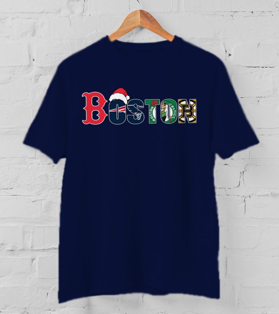 Boston Red Sox Patriots Celtics Bruins Christmas T-Shirt