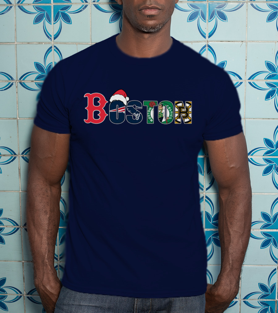 Boston Red Sox Patriots Celtics Bruins Christmas T-Shirt