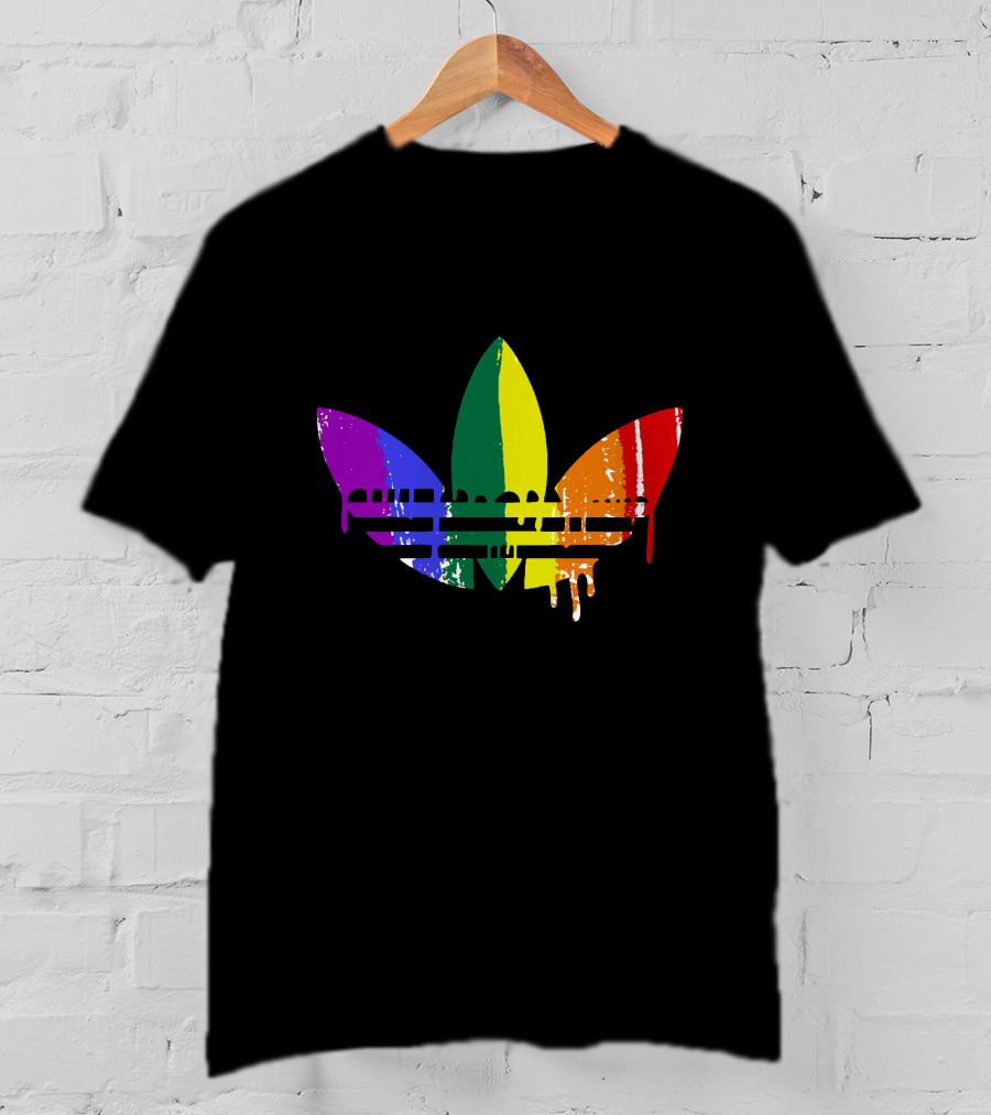Rainbow Trefoil Dripping Paint New Fashion T-Shirt