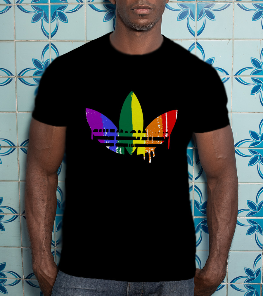 Rainbow Trefoil Dripping Paint New Fashion T-Shirt