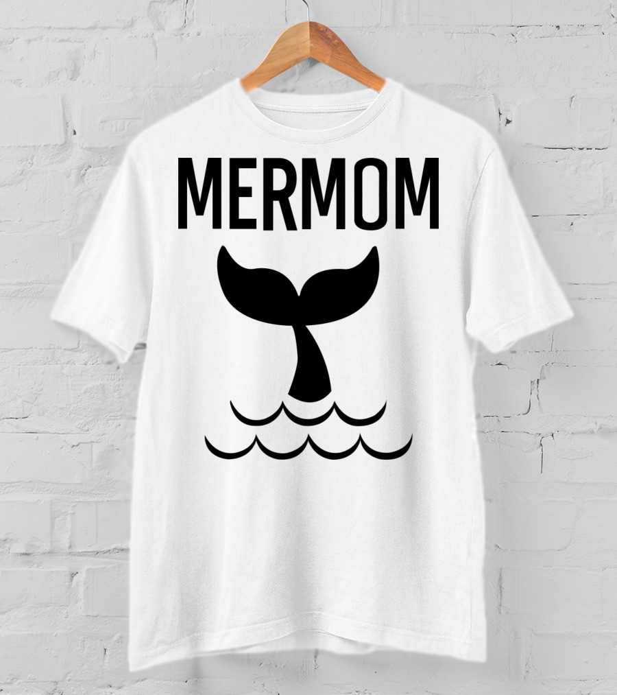 Mermom Whale Tail Ocean Waves T-Shirt