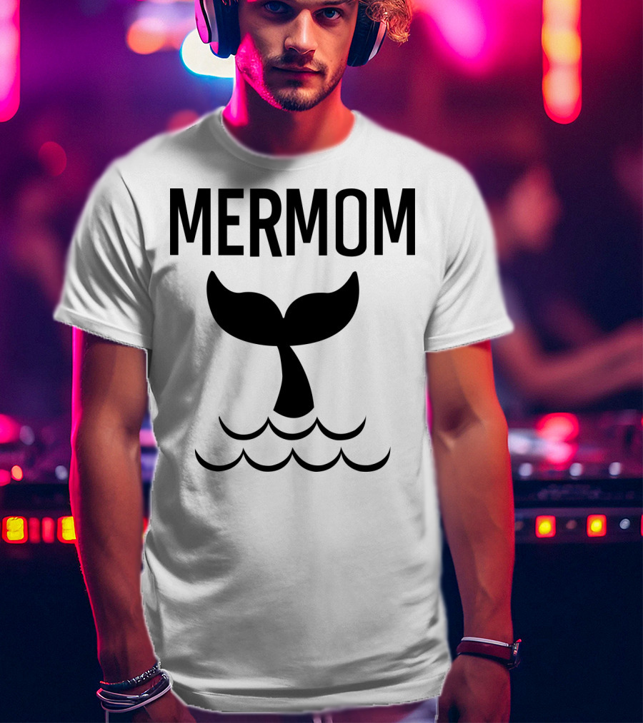 Mermom Whale Tail Ocean Waves T-Shirt