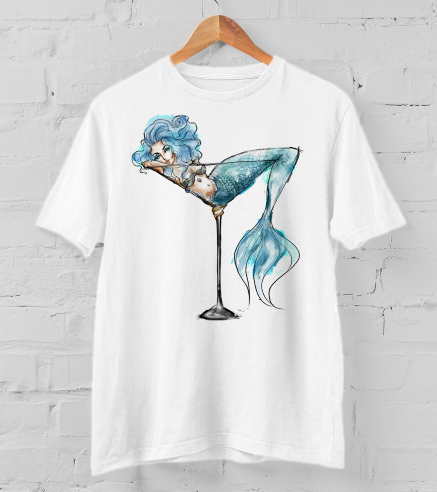 Mermaid Relaxing IN Cocktail Glass T-Shirt