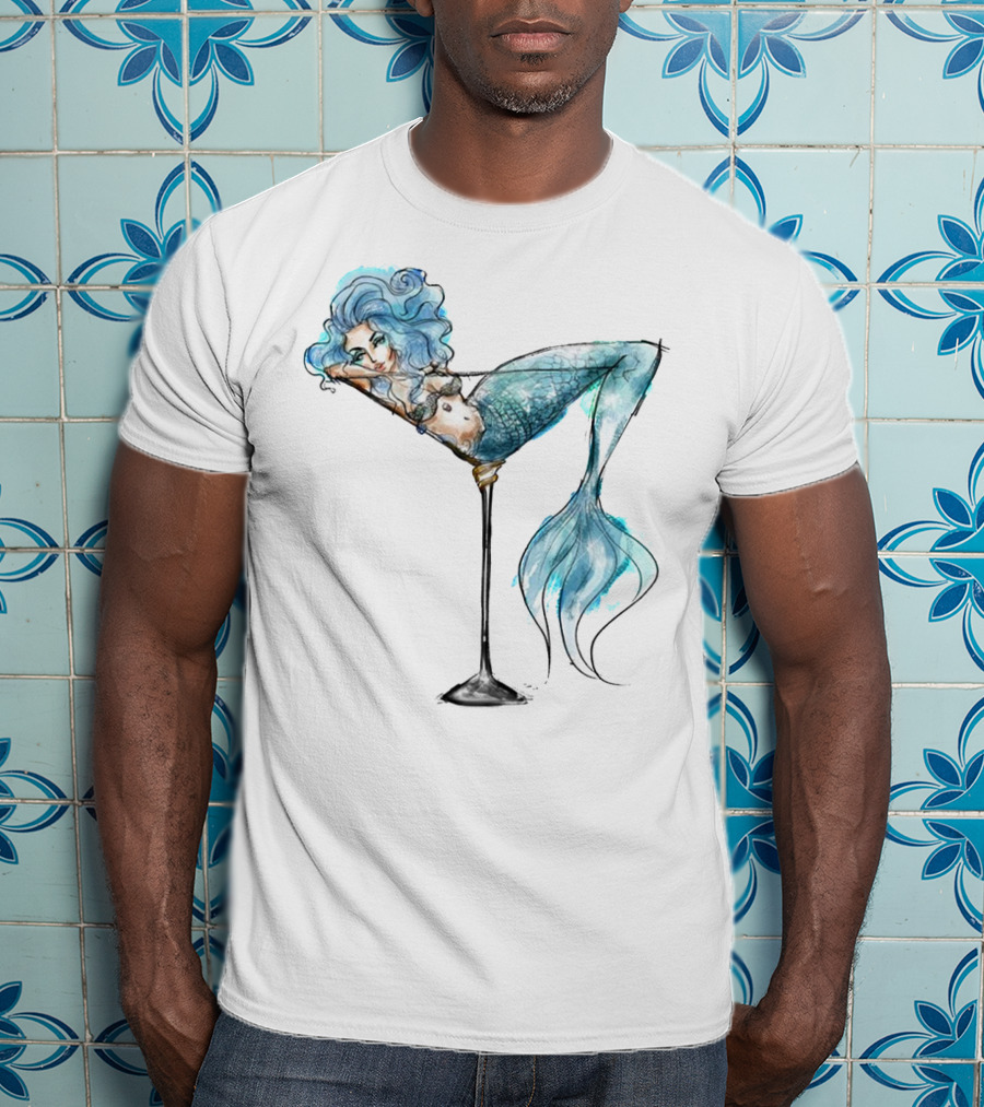 Mermaid Relaxing IN Cocktail Glass T-Shirt