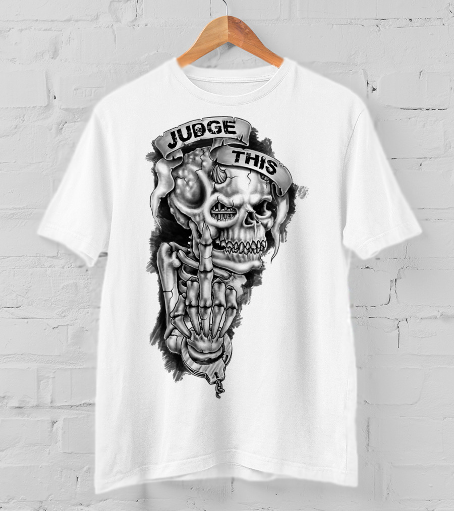 Skull Judge This Skeleton Middle Finger T-Shirt