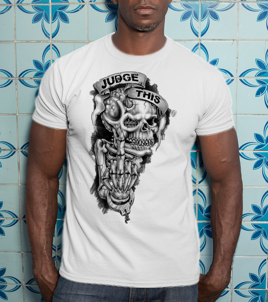 Skull Judge This Skeleton Middle Finger T-Shirt