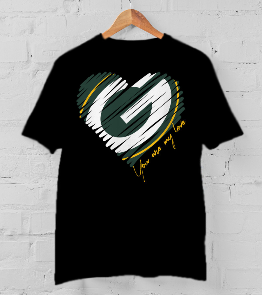 Green Bay Packers Heart You Are My Love T-Shirt