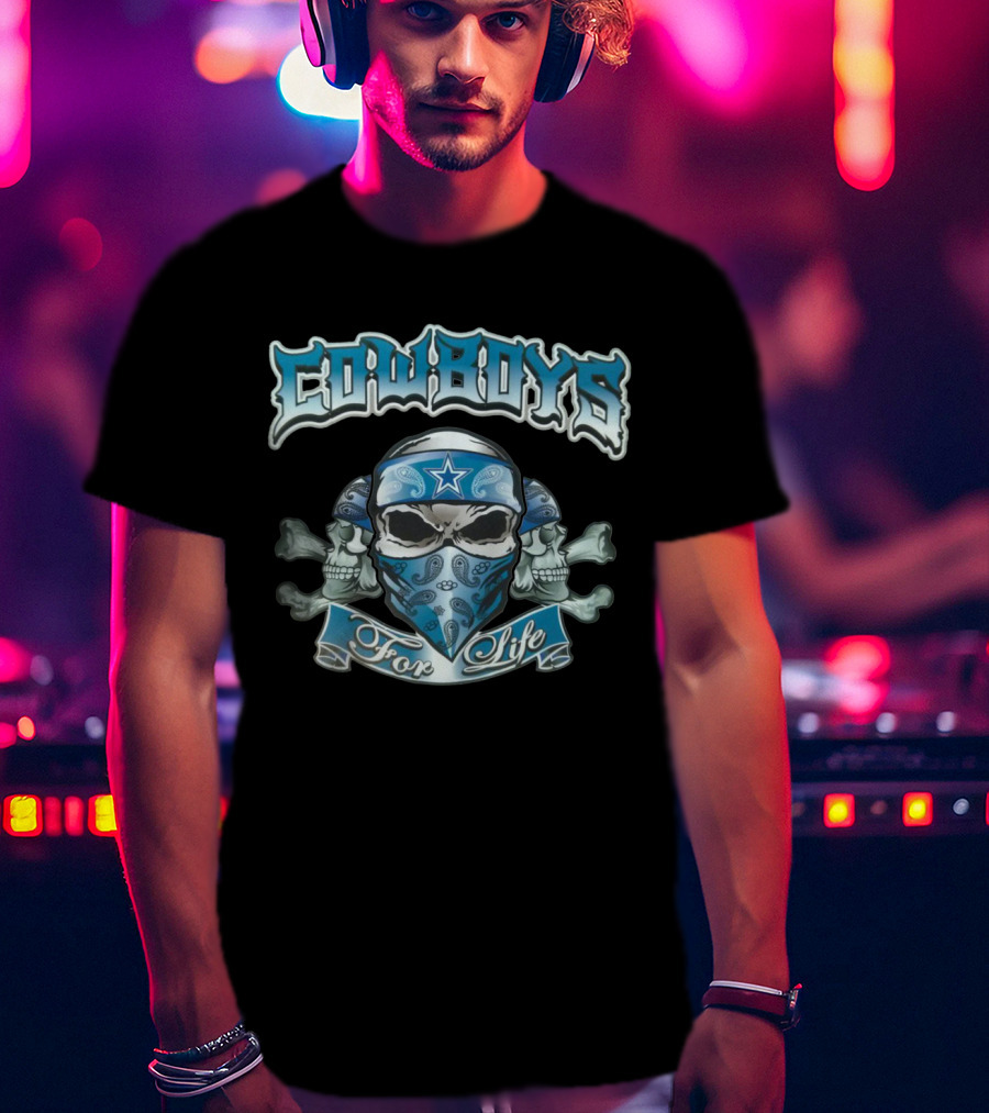 Cowboys For Life Skull Bandana Star T-Shirt