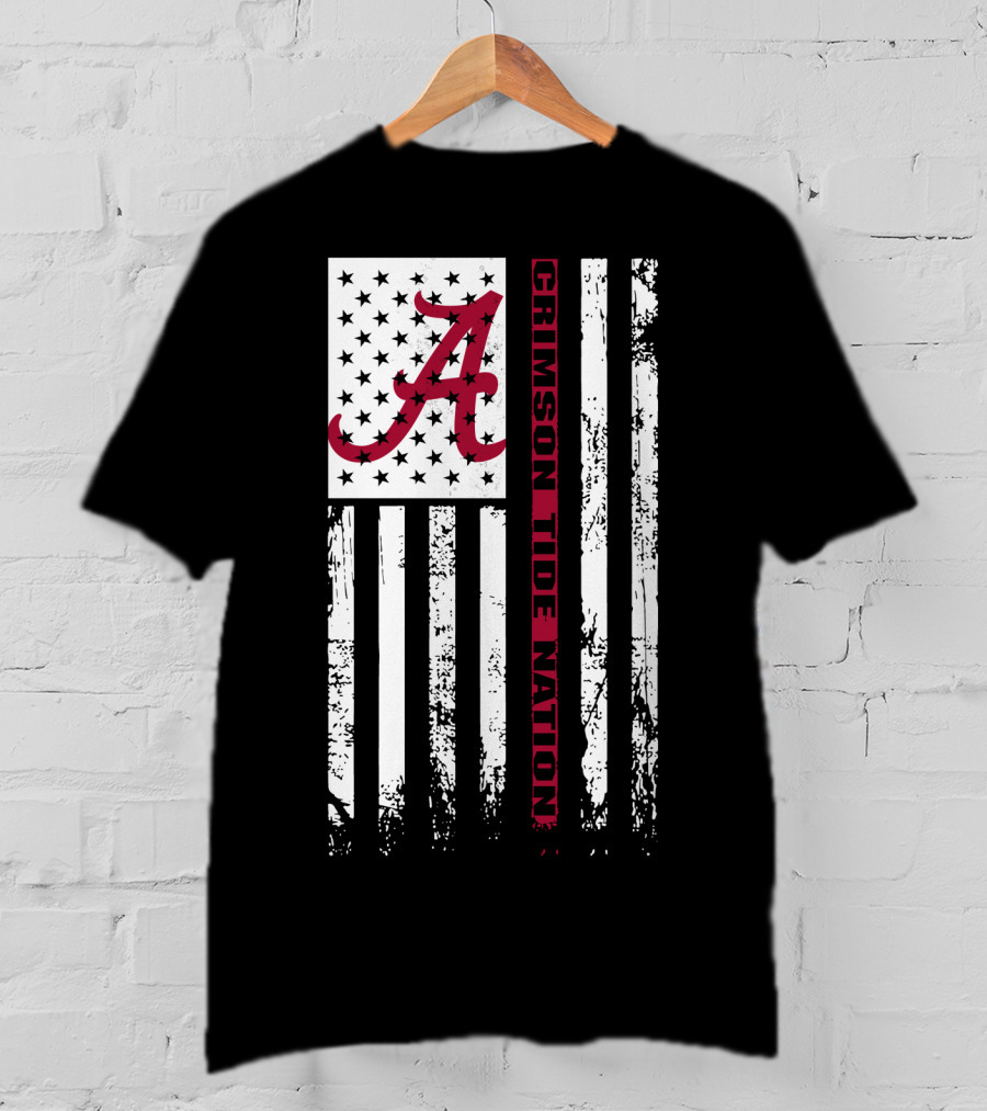 Alabama Crimson Tide Flag Crimson Tide Nation T-Shirt